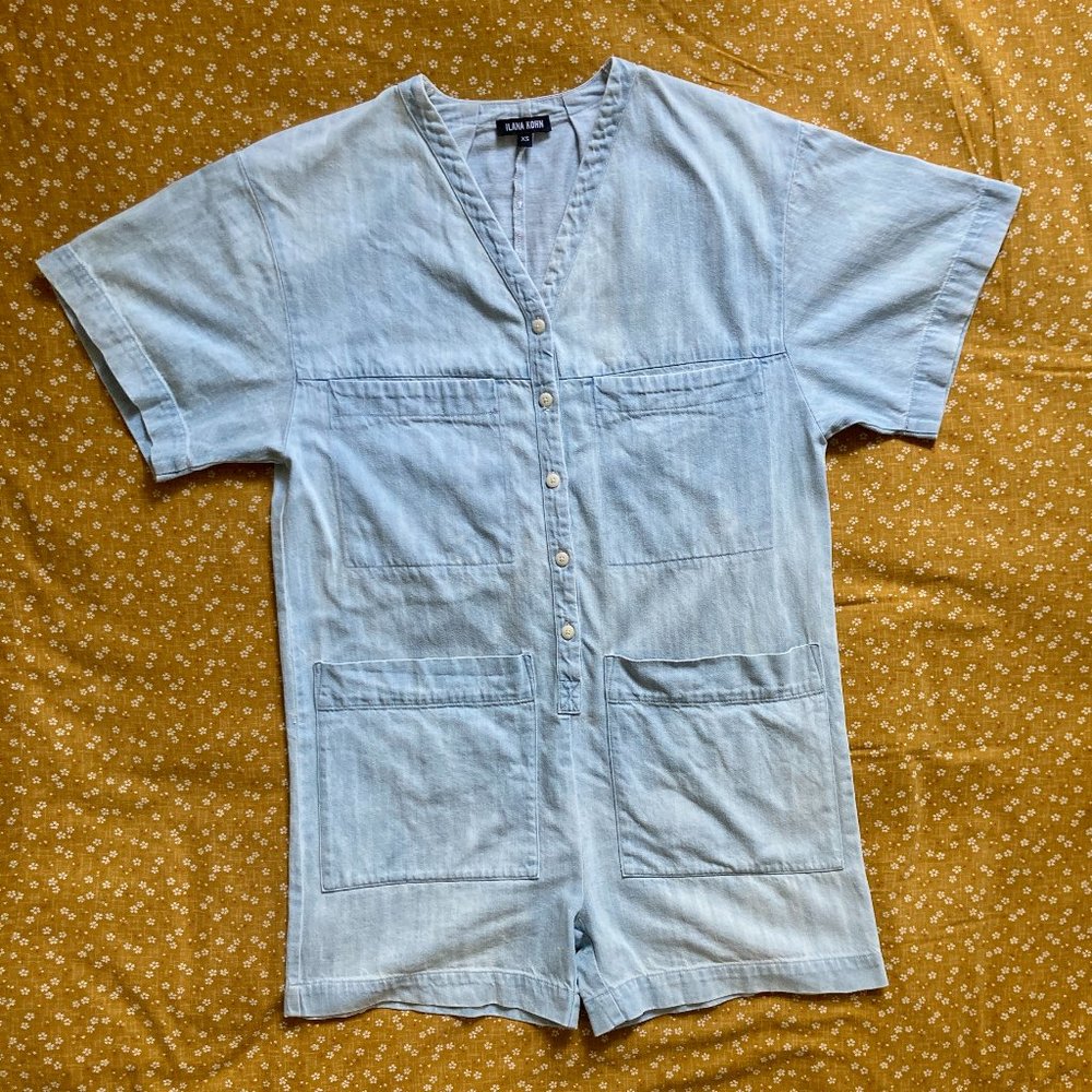 Ilana Kohn Light Denim Tuck Romper